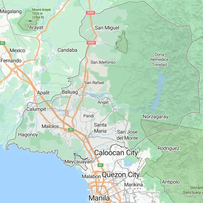 Map of Bulacan towns near Manila, ideal for finding what is a good place to live in Bulacan.